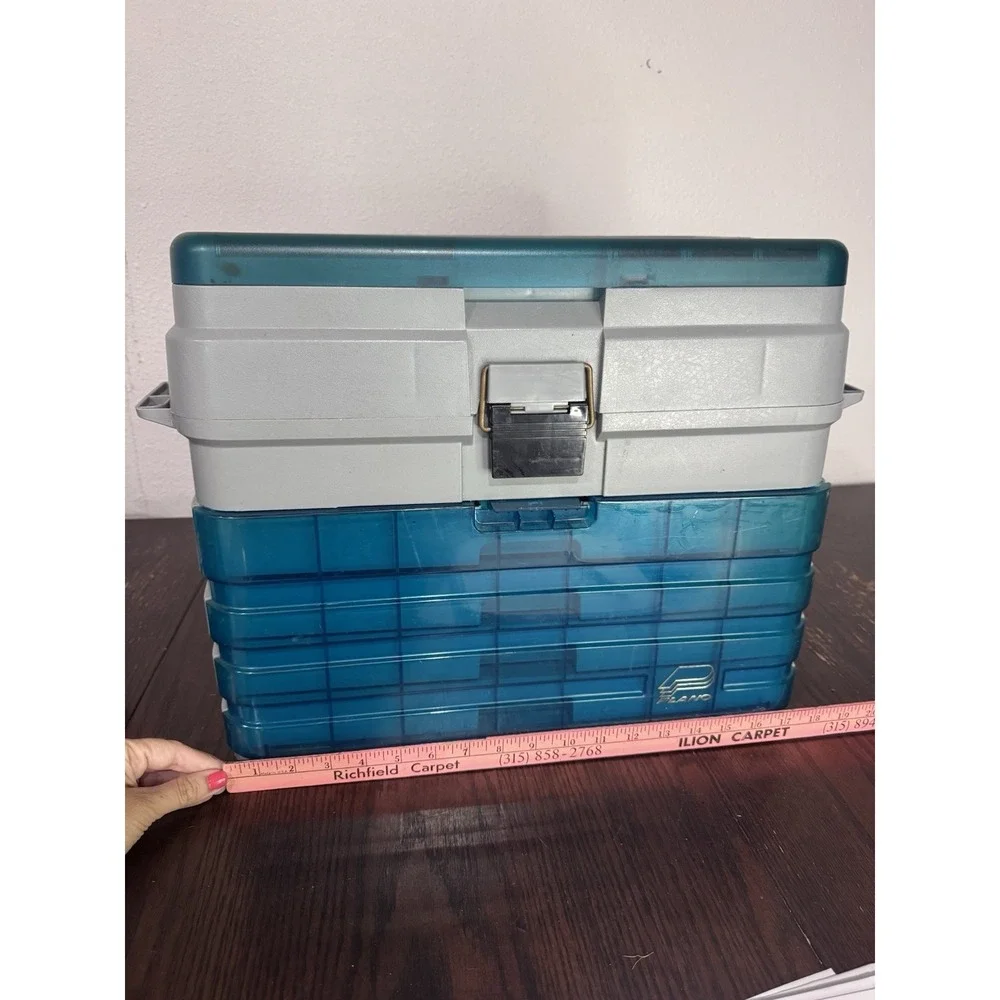 Plano Extra Large 4 Drawer Fishing Tackle Box. Deep Top Tray. Gray Organizer